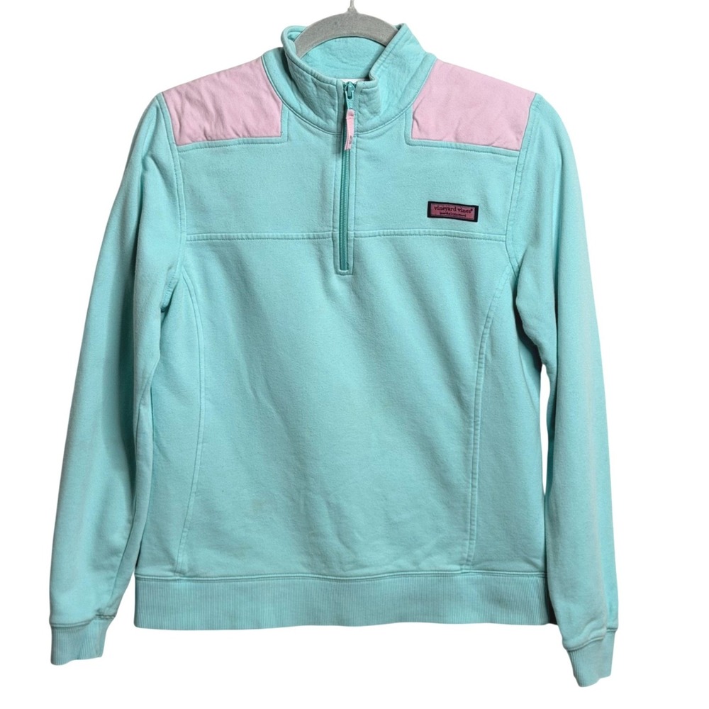 Vineyard Vines Shep Shirt Quarter Zip Pullover Mint Green Women S